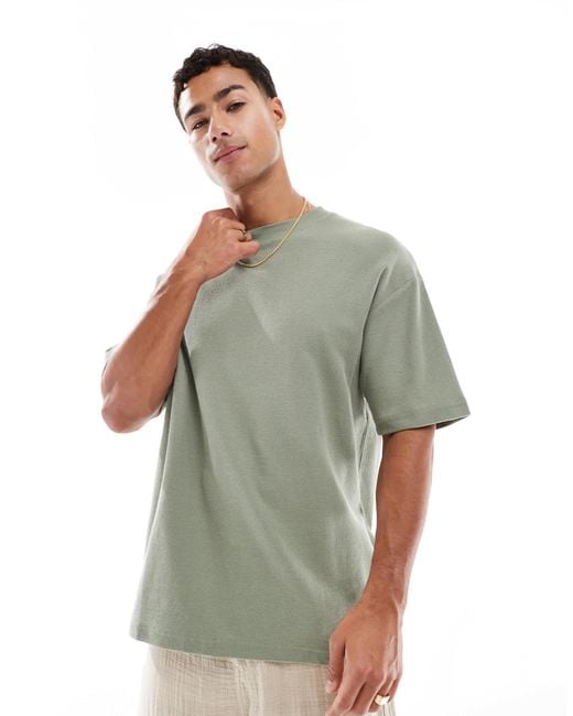 Brave Soul Gray High Neck Oversized T-shirt for men