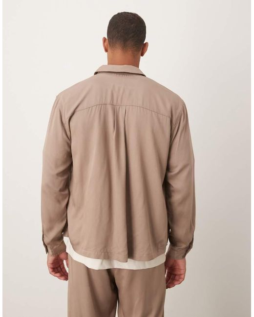 ASOS Natural Co-ord Relaxed Shirt for men