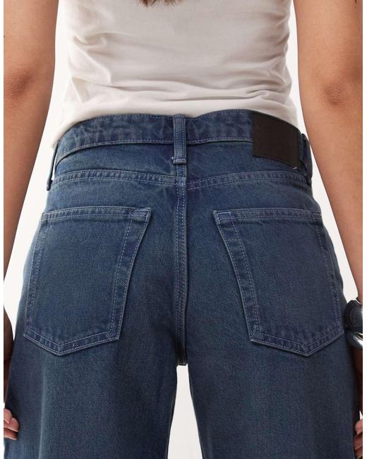 Weekday Blue Paz Mid Waist Wide Leg Jeans
