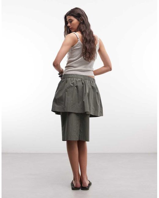 ASOS Natural Double Layer Cargo Pencil Skirt