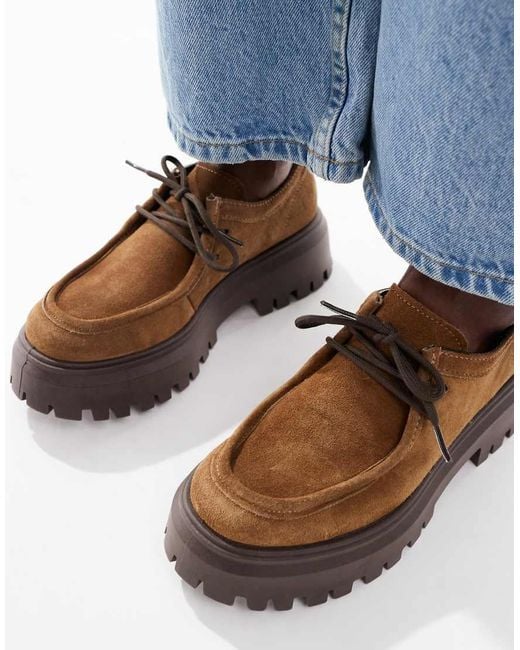 Schuh Blue Lyrica Chunky Moc Toe Lace Up Shoes