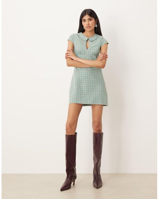 Motel Natural Medora Colllared Mini Dress