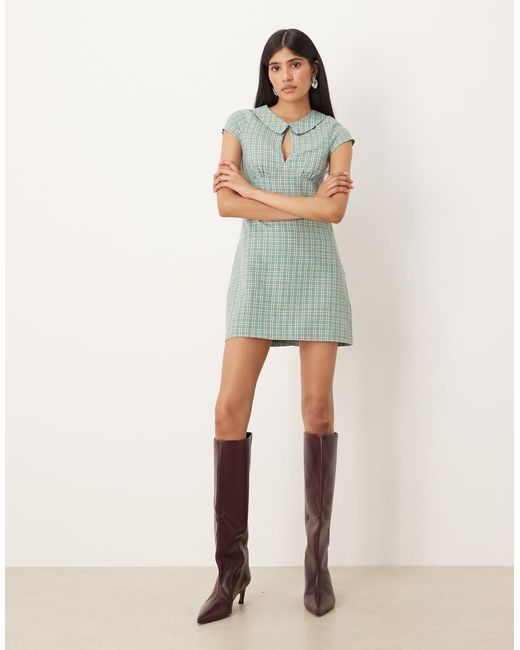 Motel Natural Medora Colllared Mini Dress