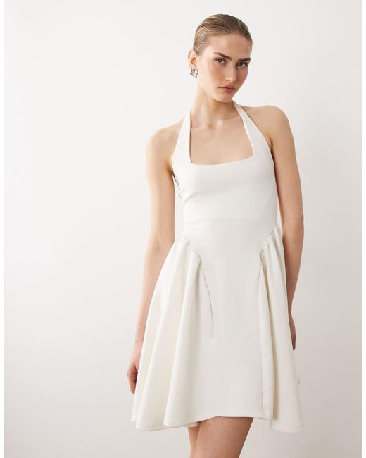 New Look Natural Halterneck Mini Dress
