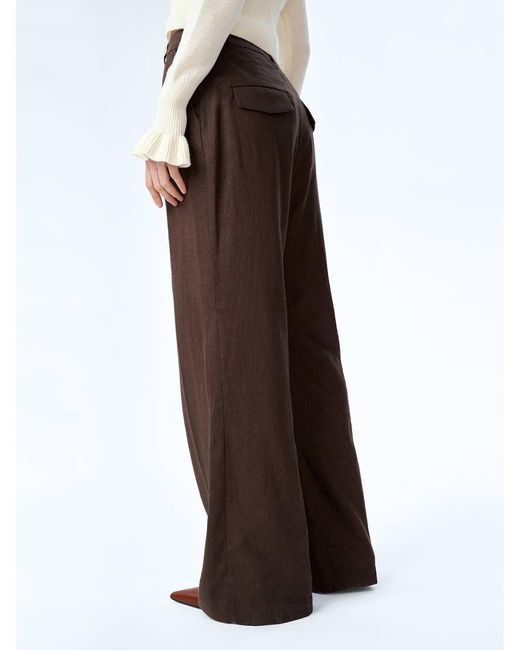 OMNES White Trousers Pearl High-Rise, Wide Leg Linen Trousers