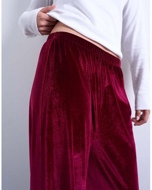 Pantaloni A Fondo Ampio di TOPSHOP in Red