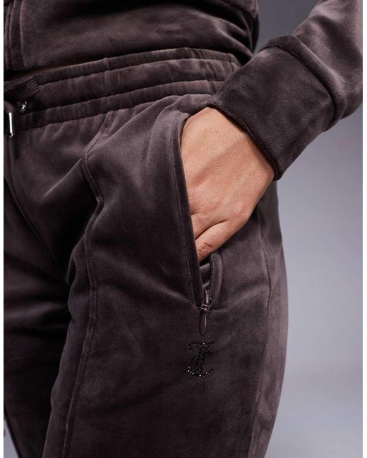 Joggers Marrones De Velour De (Parte De Un Conjunto) Juicy Couture de color Gray