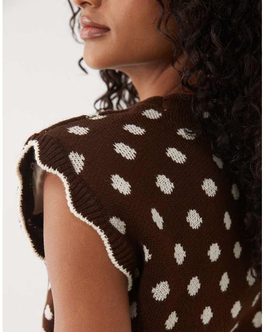 Miss Selfridge Multicolor Knitted Top With Deep Waistband