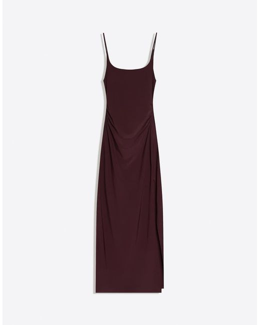 Bershka Gathered Strap Midi Dress