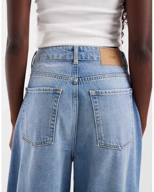JJXX Blue Sacai baggy Barrel Jeans With Rips