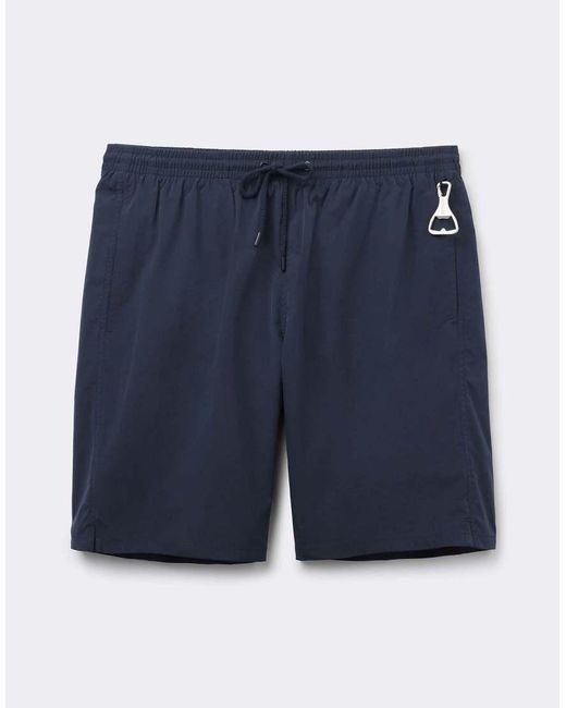 Intimissimi Blue Long Solid-Colour Swim Trunks for men
