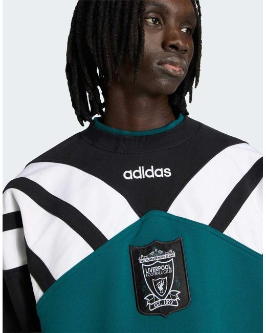 Adidas Originals Green Liverpool Fc Crew Sweat 95 for men
