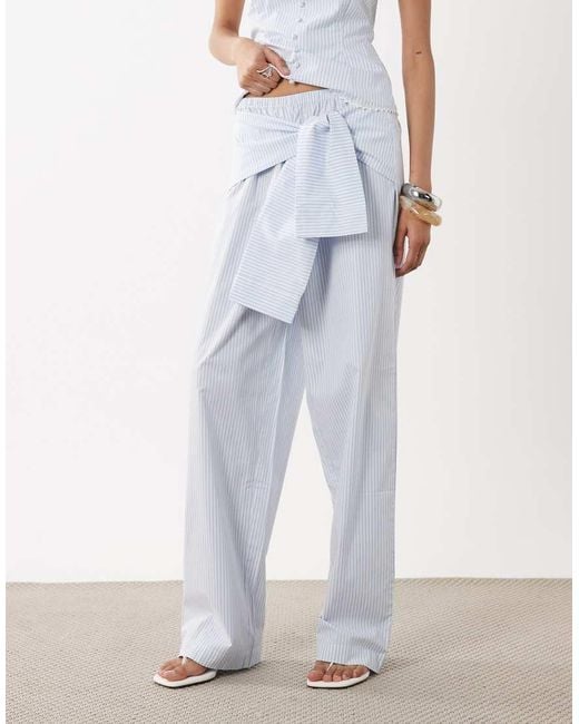 WeWoreWhat White Tie Waist Mix And Match Pants