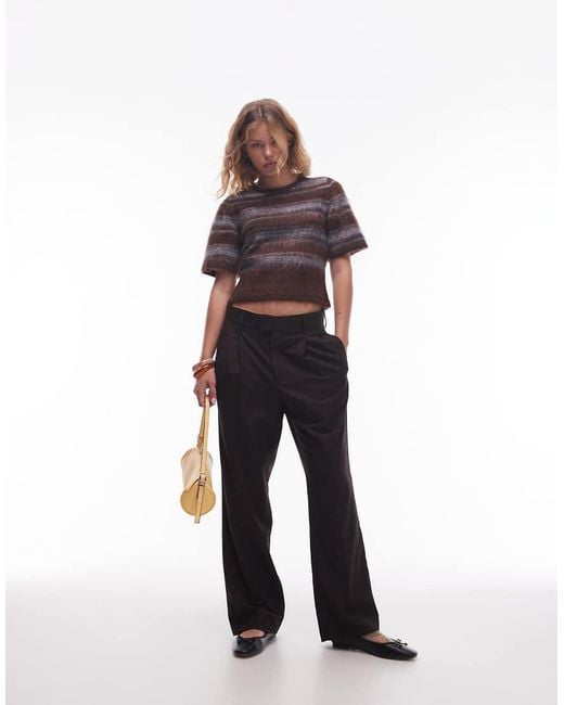 & Other Stories Multicolor Mohair Wool Blend Hairy Knitted Top