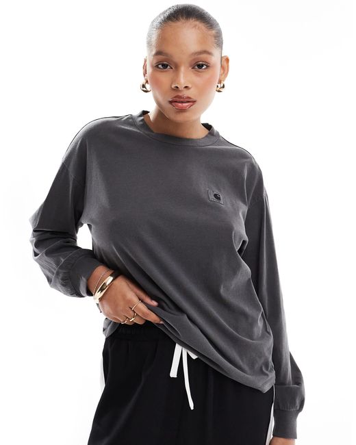 Carhartt Gray – nelson – langärmliges t-shirt