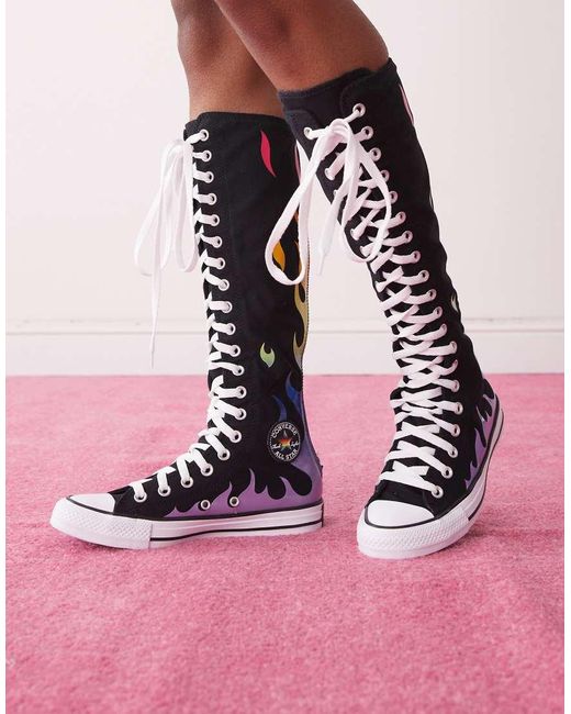 Converse Pink Chuck Taylor Pride All Star Knee Hi Trainers