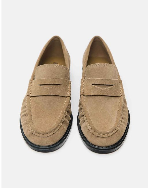 Pull&Bear White – loafer aus leder