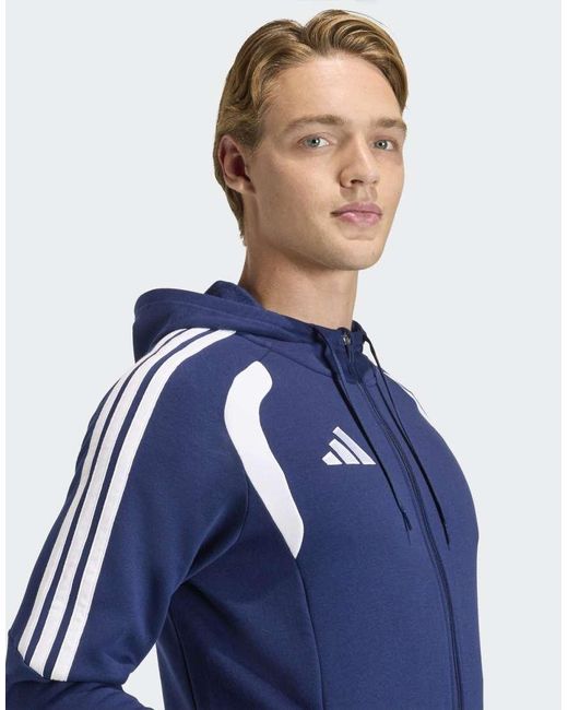 Adidas Originals Blue Tiro26 League Sweat Full Zip Hoodie for men