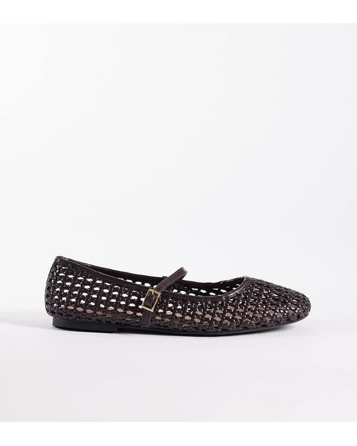 New Look White Woven Mary Jane Flat