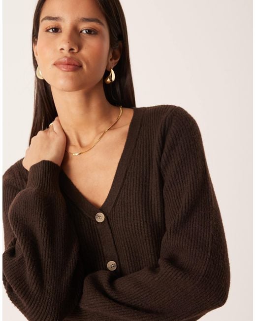 Aware Black Knitted Button Front Mini Dress