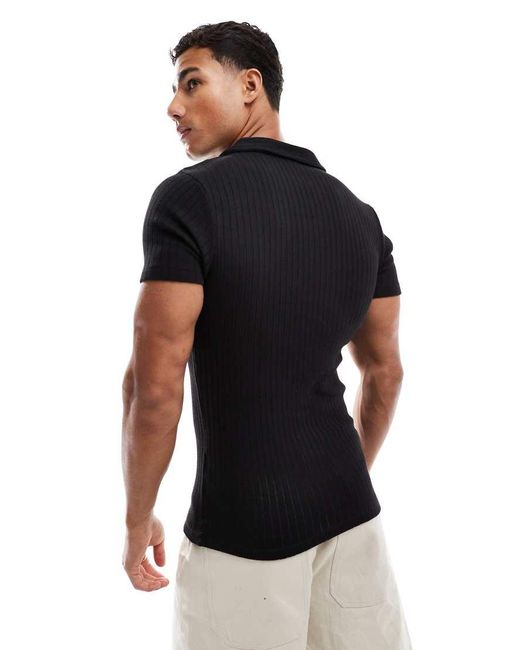 Jack & Jones Muscle Fit Polo in het Black voor heren