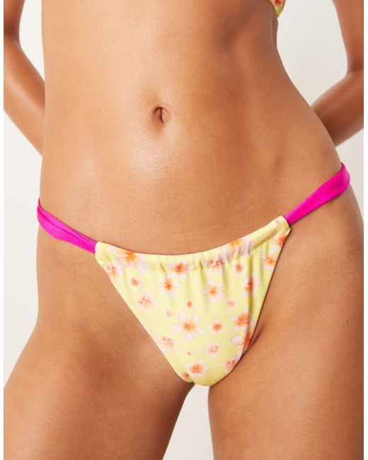 Bright Swimwear Yellow Bright Swim Nia Paradise Ruched Bikini Bottom
