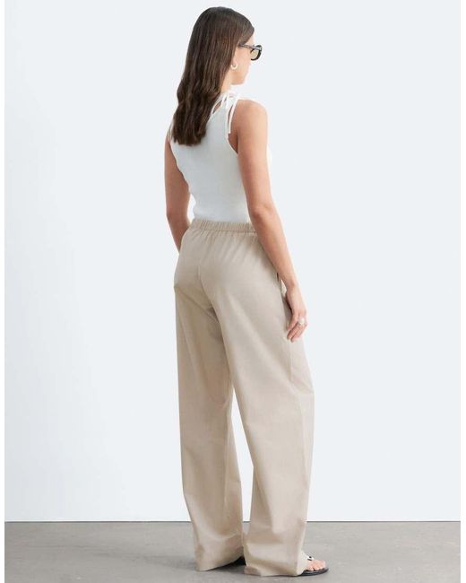 & Other Stories White Wide Leg Cotton Pull On Pants