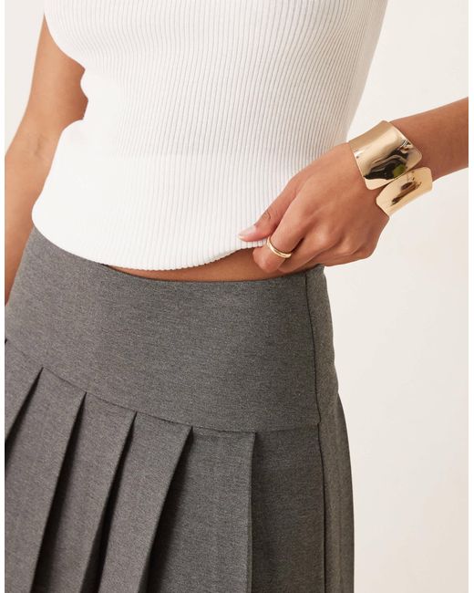 ASOS Natural Ponte Micro Pleated Mini Skort