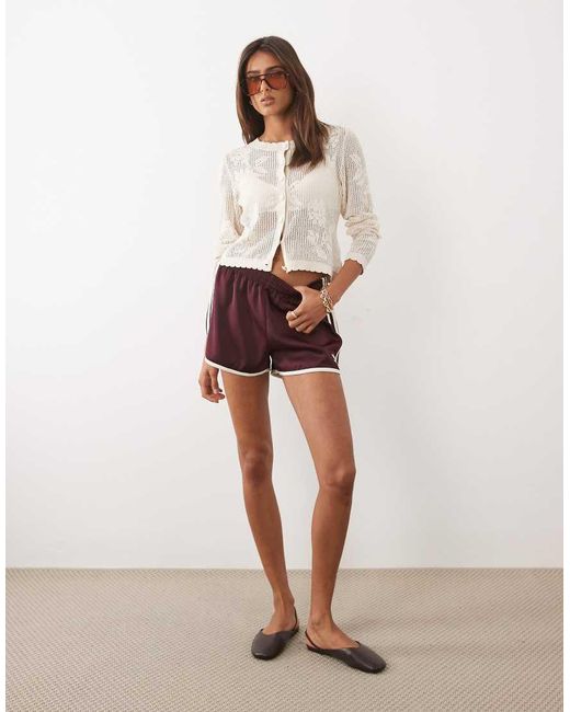 ASOS White Knitted Sheer Lace Floral Cardigan