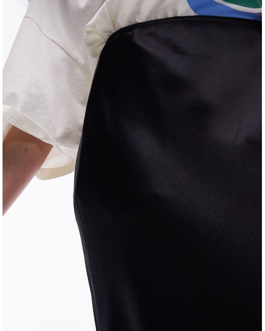 Falda larga negra TOPSHOP de color White
