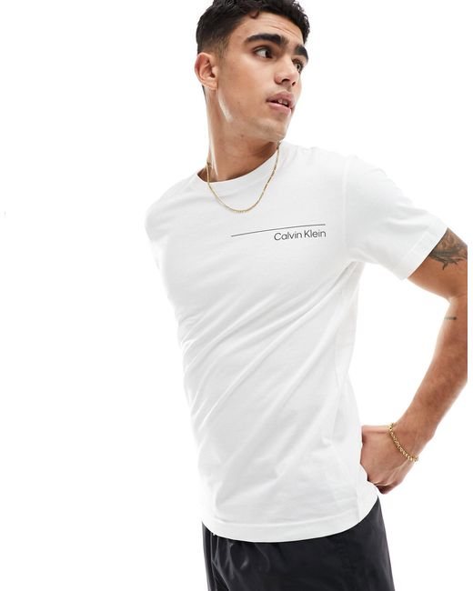 Calvin Klein – meta legacy – t-shirt in White für Herren