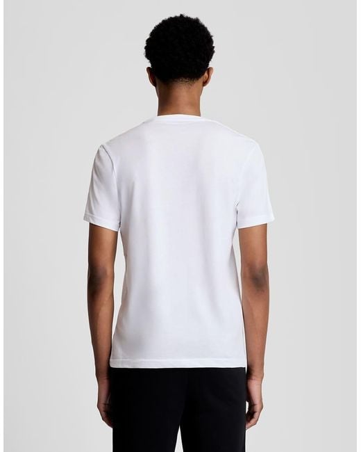 Lyle & Scott White Sports Jacquard Tape T-Shirt for men