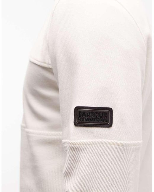 Barbour White Kaspian Half Zip Logo Sweatshirt for men