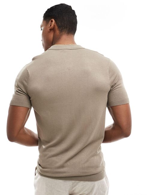 New Look Natural Slim Fit Button Polo for men