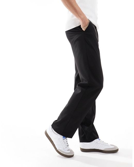 ASOS Black Straight Leg Suit Trouser for men