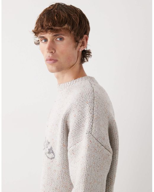 Prohibited – oversize-strickpullover in Gray für Herren
