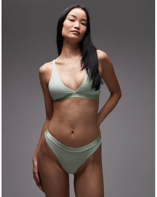 Tommy Hilfiger Green Modern Logo Thong