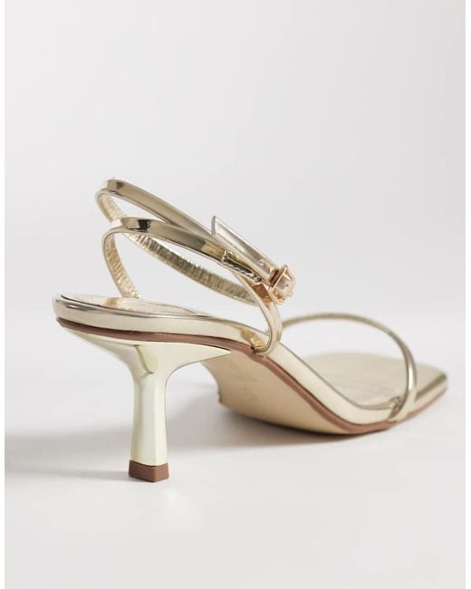 Public Desire White Natalya Barely There Mid Heels