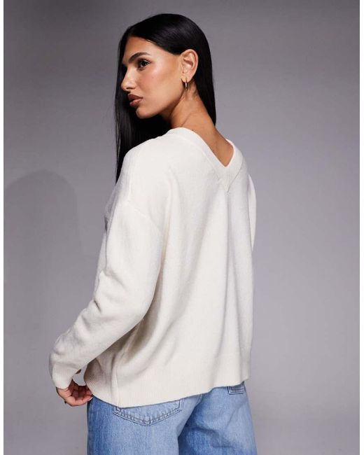 River Island Gray V Neck And Back Detailed Cardigan
