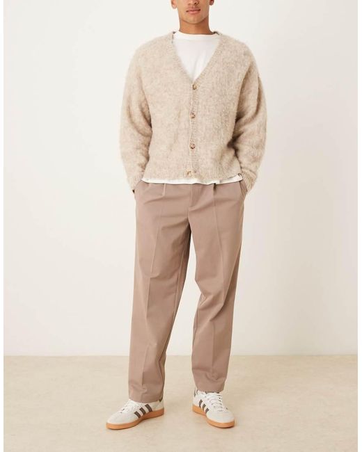 Pantalones Tapered Marrones Extragrandes De ASOS de hombre de color Natural