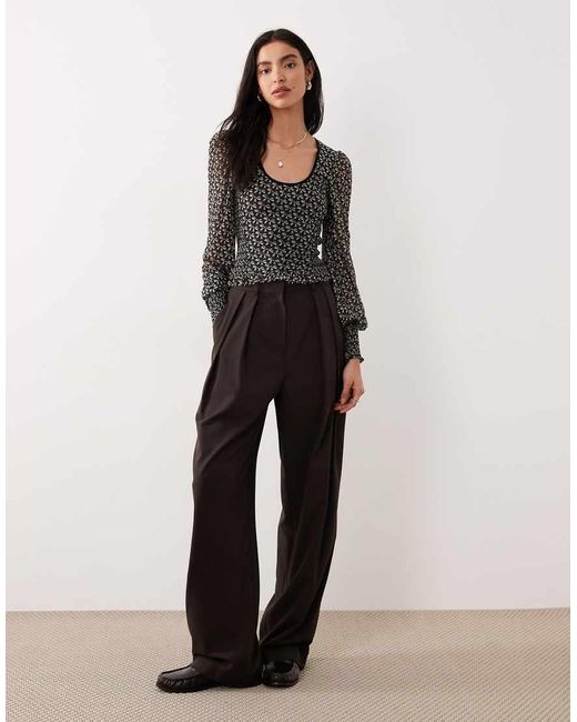 Free People Black Dottie Knit Scoop Top