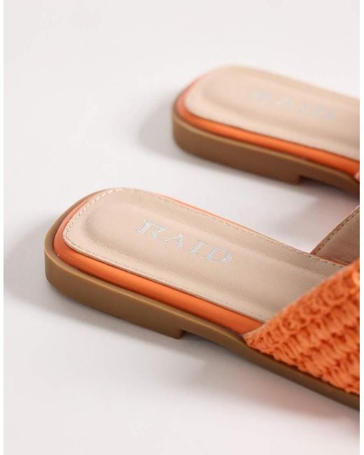 Raid Orange Coraline Flat Slide Sandals