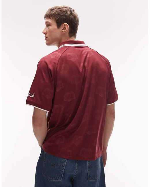 T-Shirt Da Calcio Bordeaux di Carhartt in Red da Uomo
