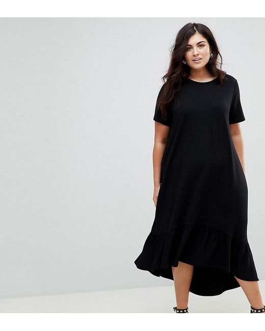 black midi t shirt dress
