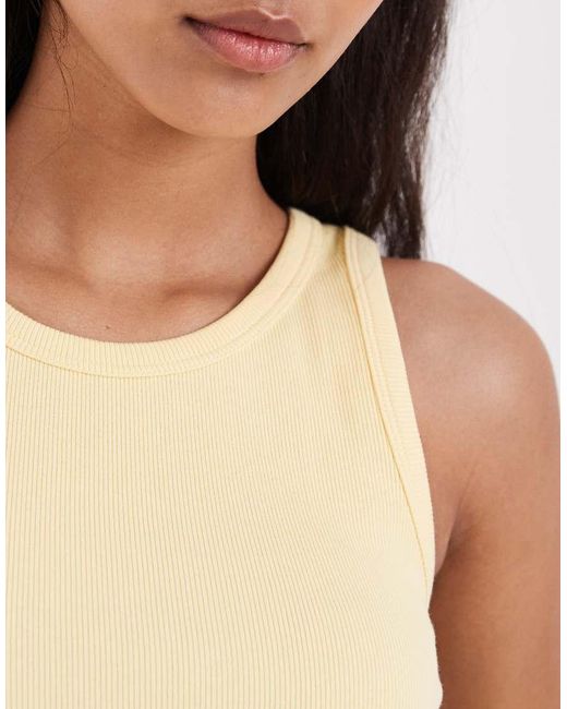 JJXX Blue Fallon Ribbed Cropped Singlet