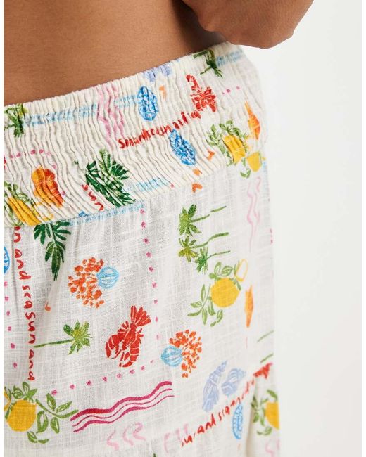 Vero Moda Natural Smock Waist Maxi Skirt Co-ord
