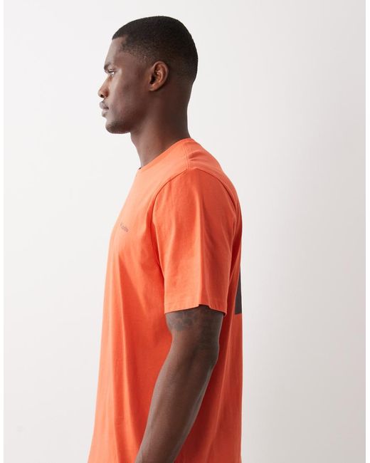 Columbia Orange Csc Box Logo Back T-Shirt for men