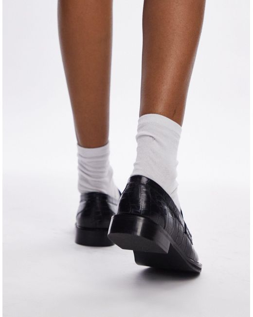 TOPSHOP White Callie Leather Loafer