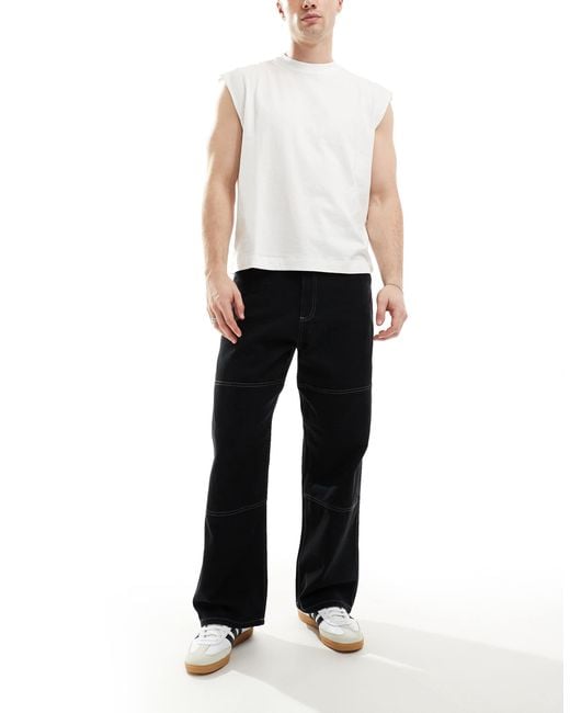 Jack & Jones – weite carpenter-hose in White für Herren