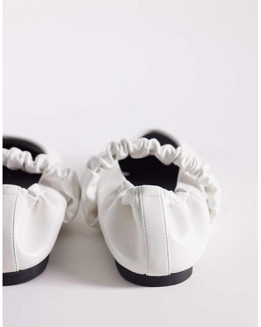 ASOS Black Lira Scrunch Detail Mary Jane Ballets